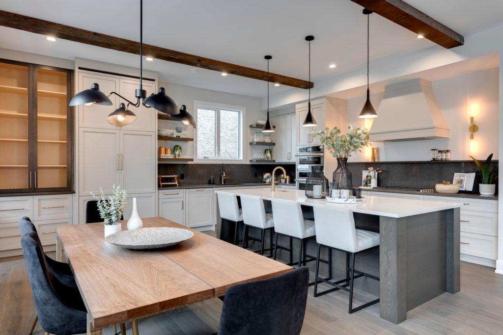 Exposed beams in Kitchen - Calgary Interior Designer